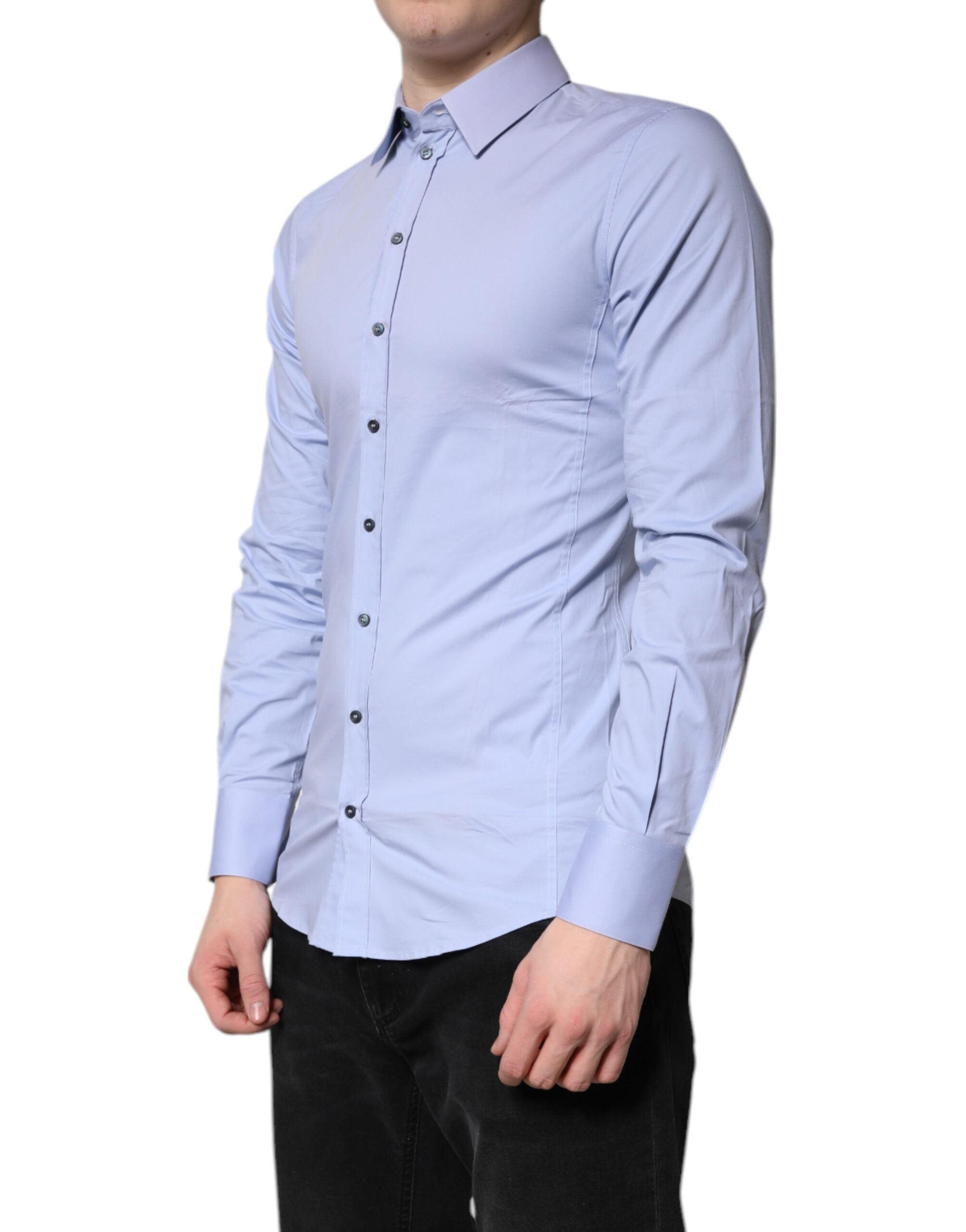 Dolce & Gabbana Light Blue Cotton Shirt SICILIA Dress Formal Shirt